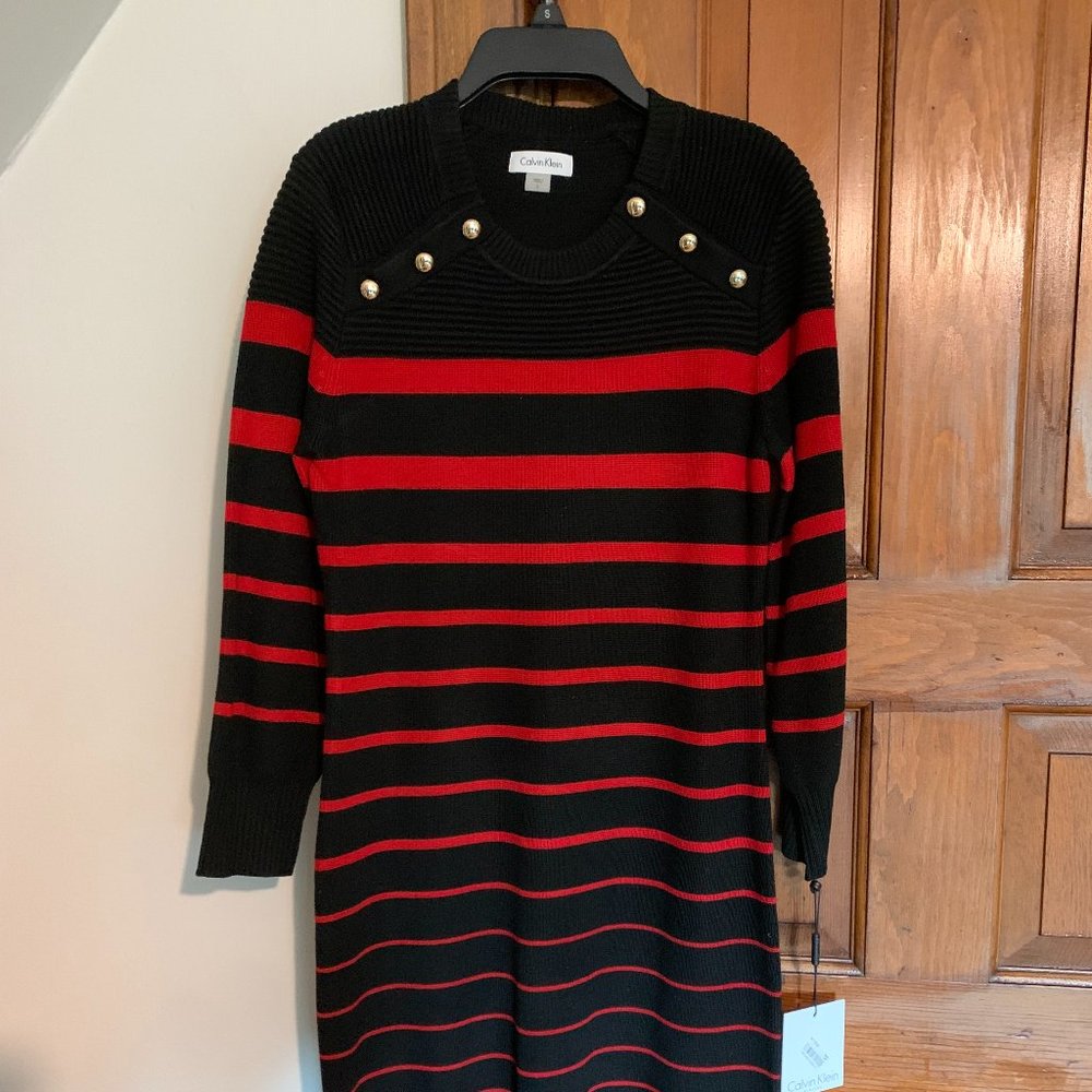 Women's Calvin Klein Striped Sweater Dress, S